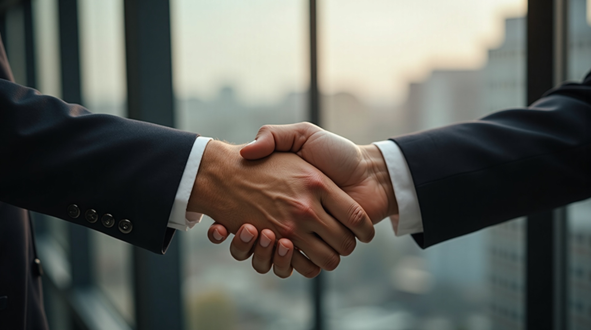 Parceria de sucesso entre executivos em um escritório moderno